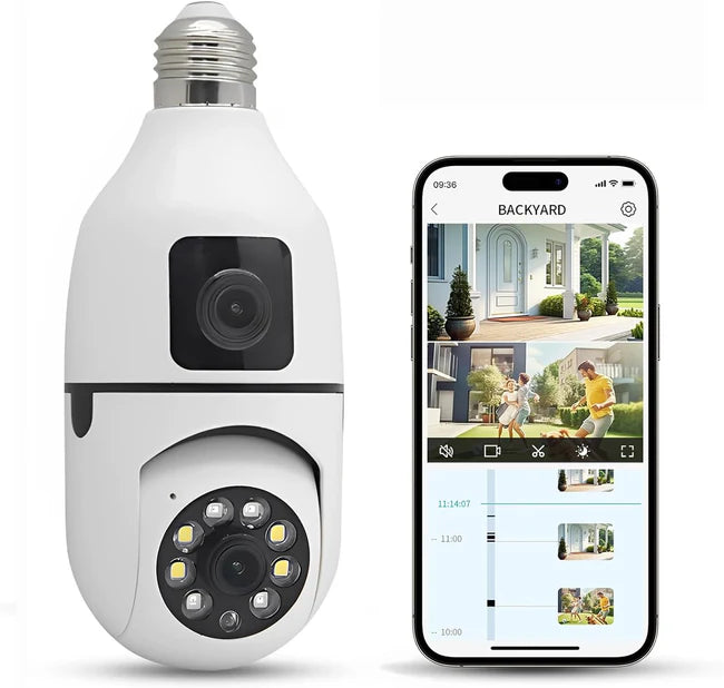 Caméra de sécurité ampoule 2 en 1