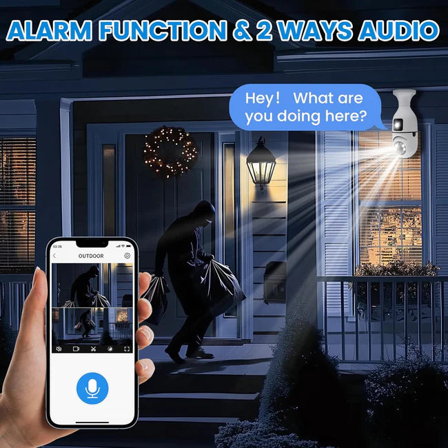 Caméra de sécurité ampoule 2 en 1