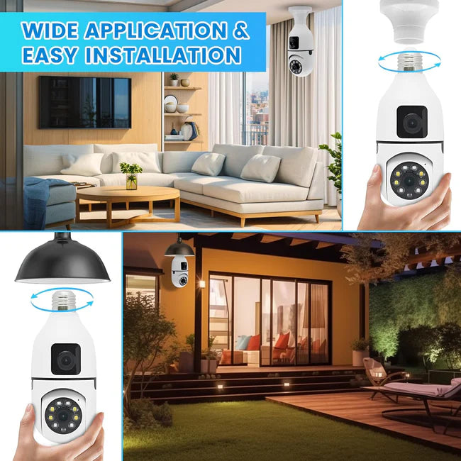 Caméra de sécurité ampoule 2 en 1